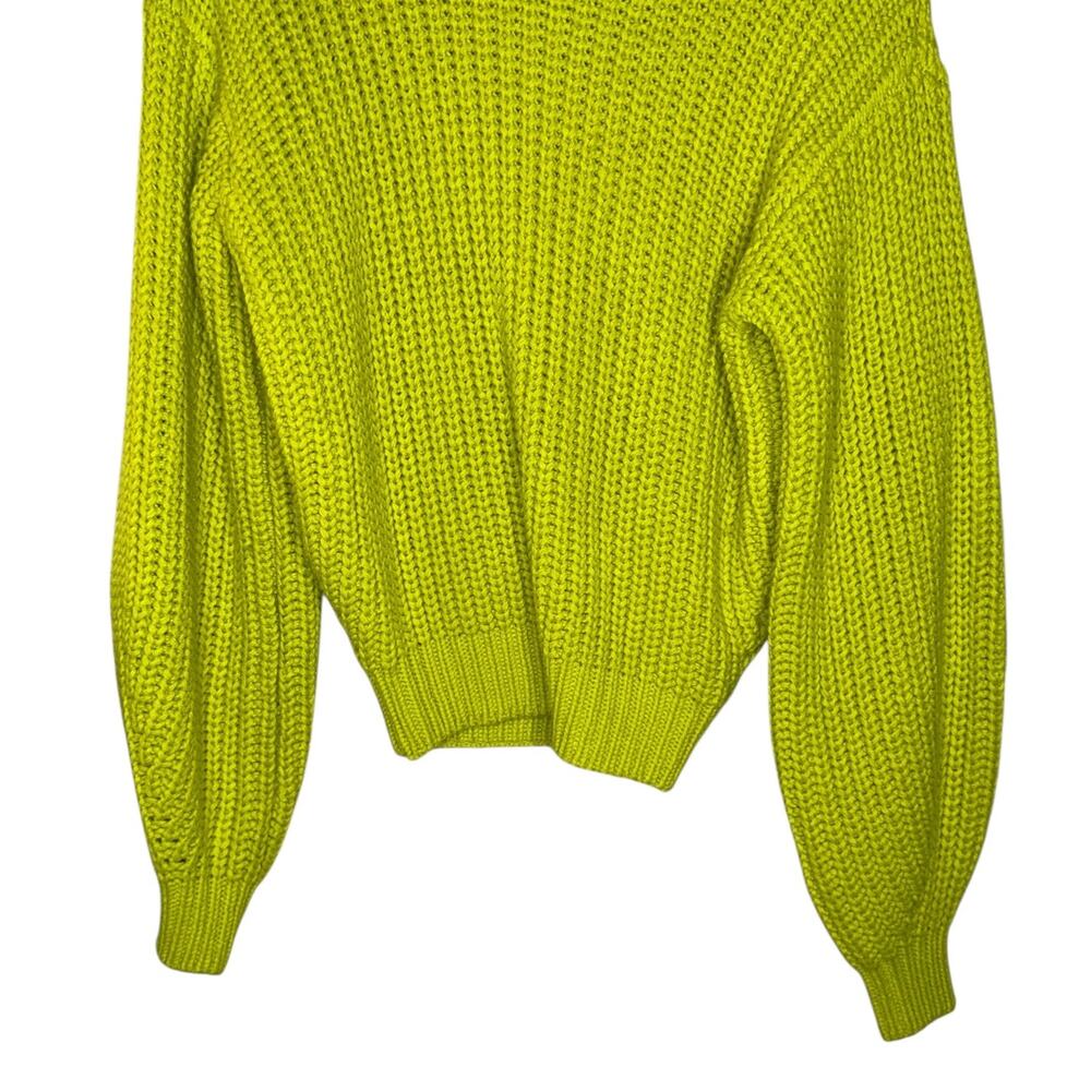 Show Me Your Mumu Sweater Top Green Chunky Cable Knit Crewneck Winter Size XS - Picture 8 of 11